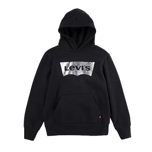 Levi's Kids girls' hoodie with silver logo print 8E0925-K7N black