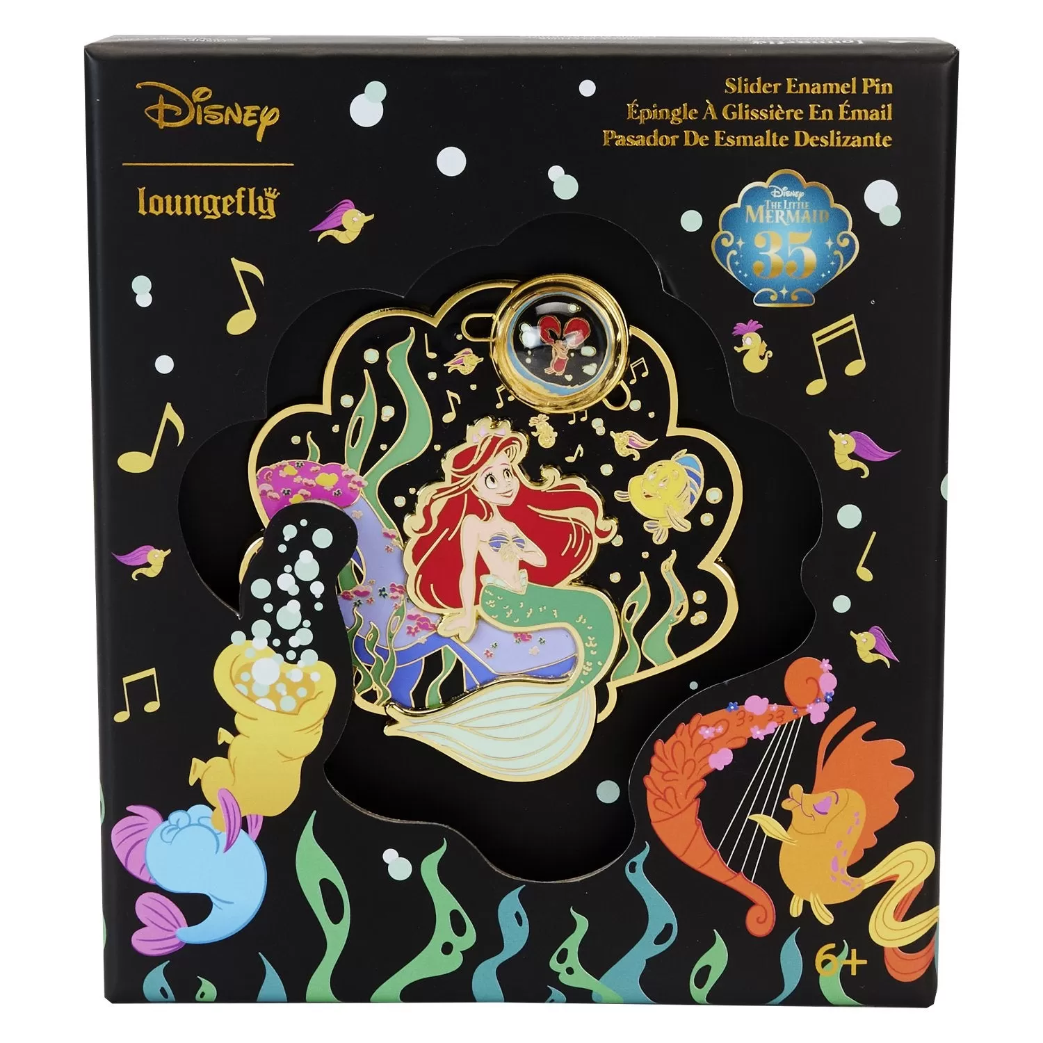 Loungefly Disney The Little Mermaid 35th Anniversary Life is the Bubbles 3 Collector Box Pin