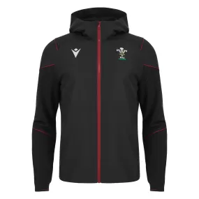 Macron Men's Wales Rugby Full Zip Travel Hoody 23/24 - Black