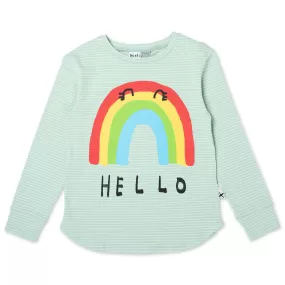 Minti Hi-Bye Rainbow Tee - Mint Stripe