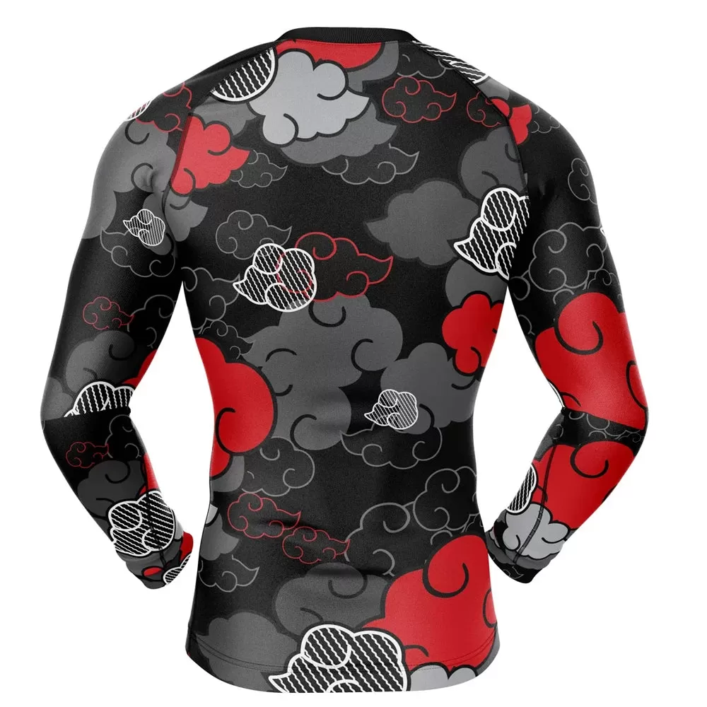 Naruto 'Akatsuki | Monochrome' Long Sleeve Compression Rashguard