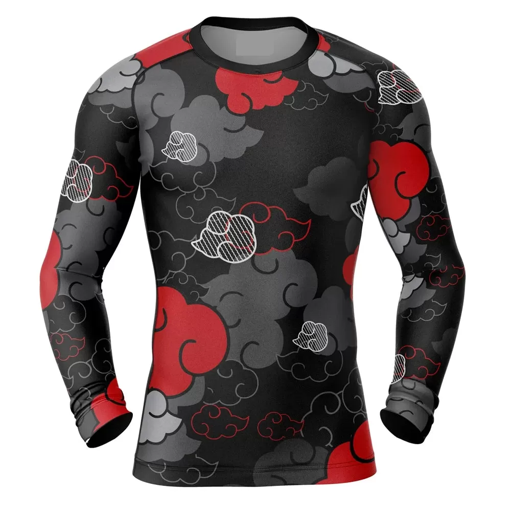 Naruto 'Akatsuki | Monochrome' Long Sleeve Compression Rashguard