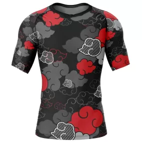 Naruto 'Akatsuki | Monochrome' Short Sleeve Compression Rashguard