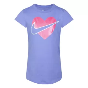 NIKE JUNIOR HEART PURPLE TEE