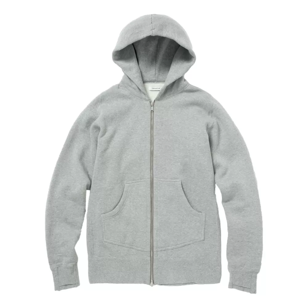 NONNATIVE DWELLER FULL ZIP HOODY COTTON SWEAT-GREY