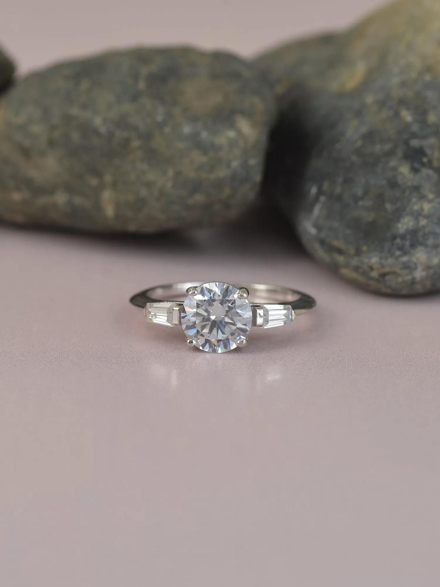 Ornate 2 Carat Solitaire Ring For Women