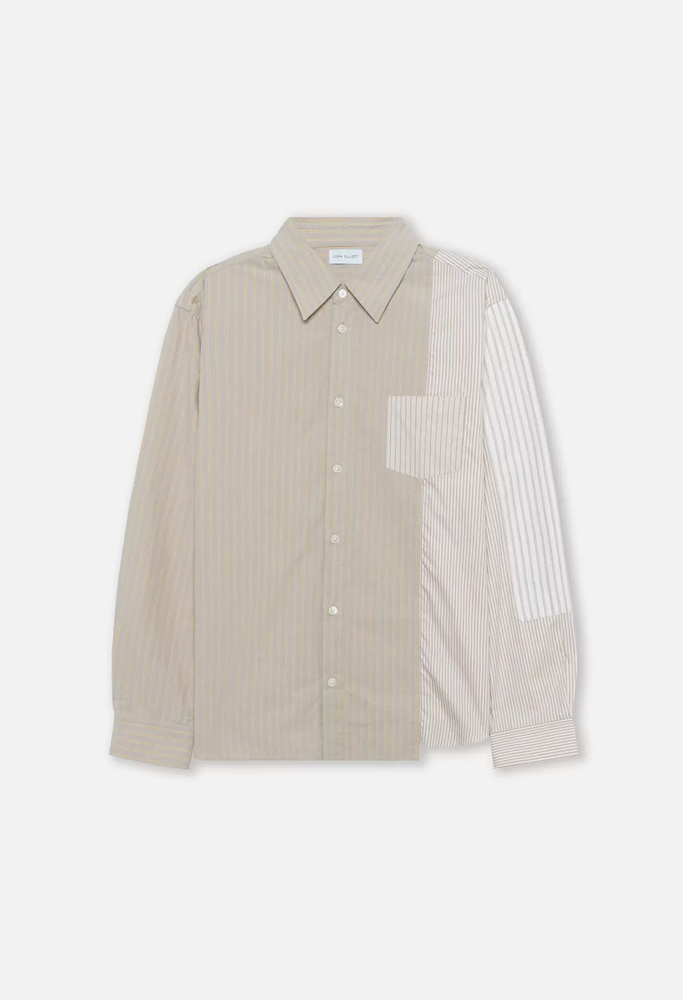 Paneled Button Up / Beige X White