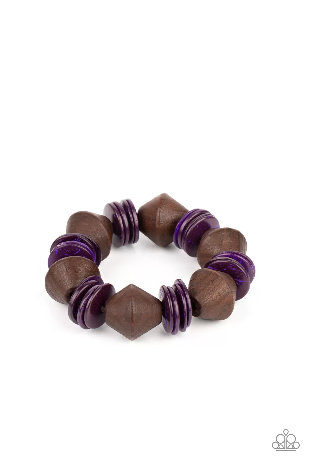 Paparazzi Bermuda Boardwalk Purple Wooden Bracelet