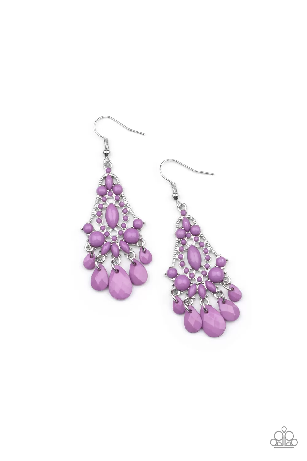 Paparazzi Earring ~ STAYCATION Home - Purple