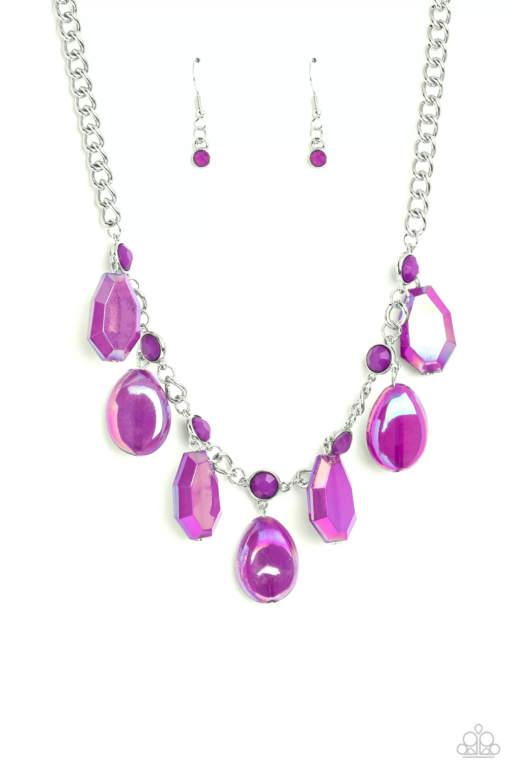 Paparazzi Maldives Mural Purple Necklace & Earring Set