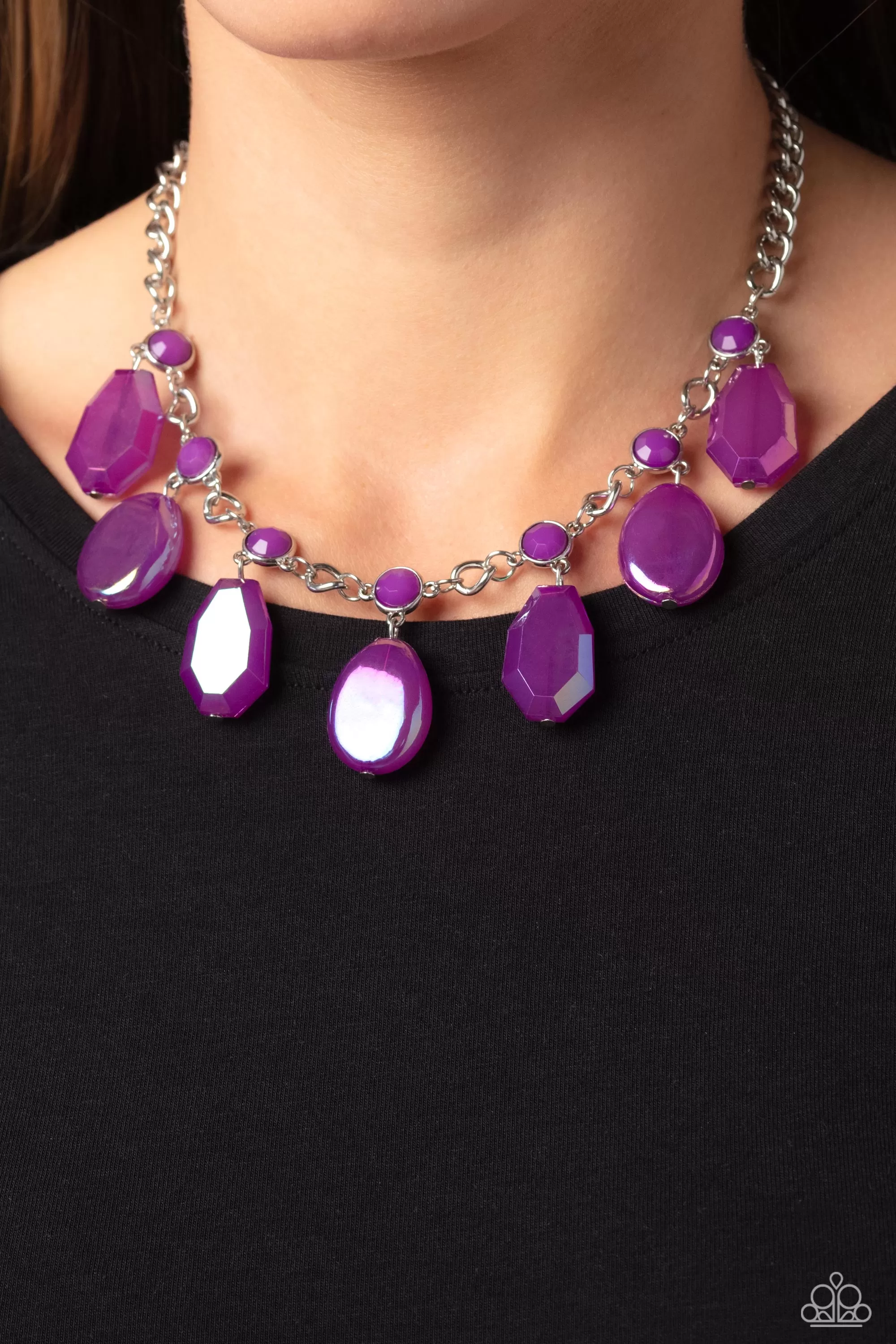 Paparazzi Maldives Mural Purple Necklace & Earring Set