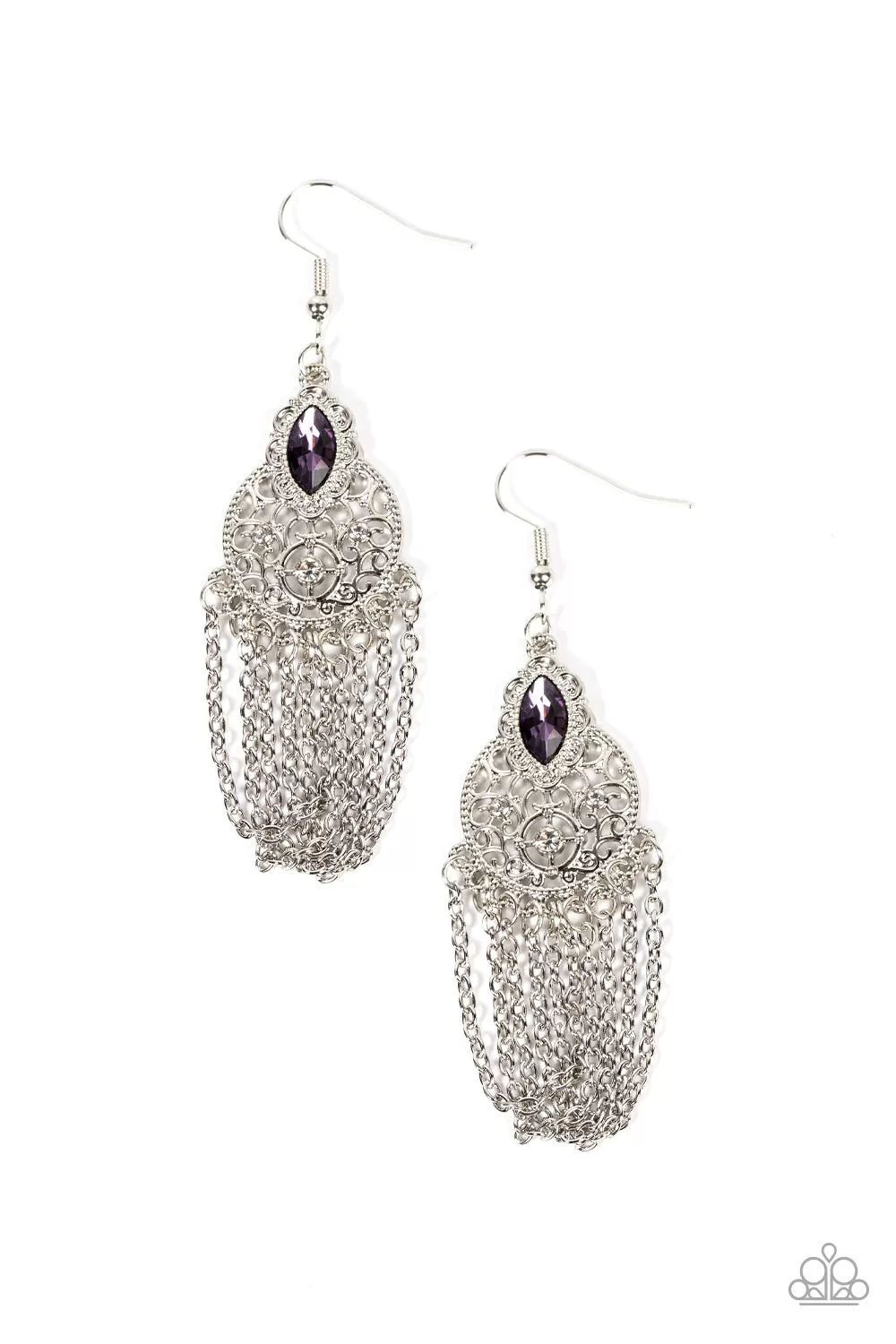 Paparazzi Pressed for CHIME Purple Earrings