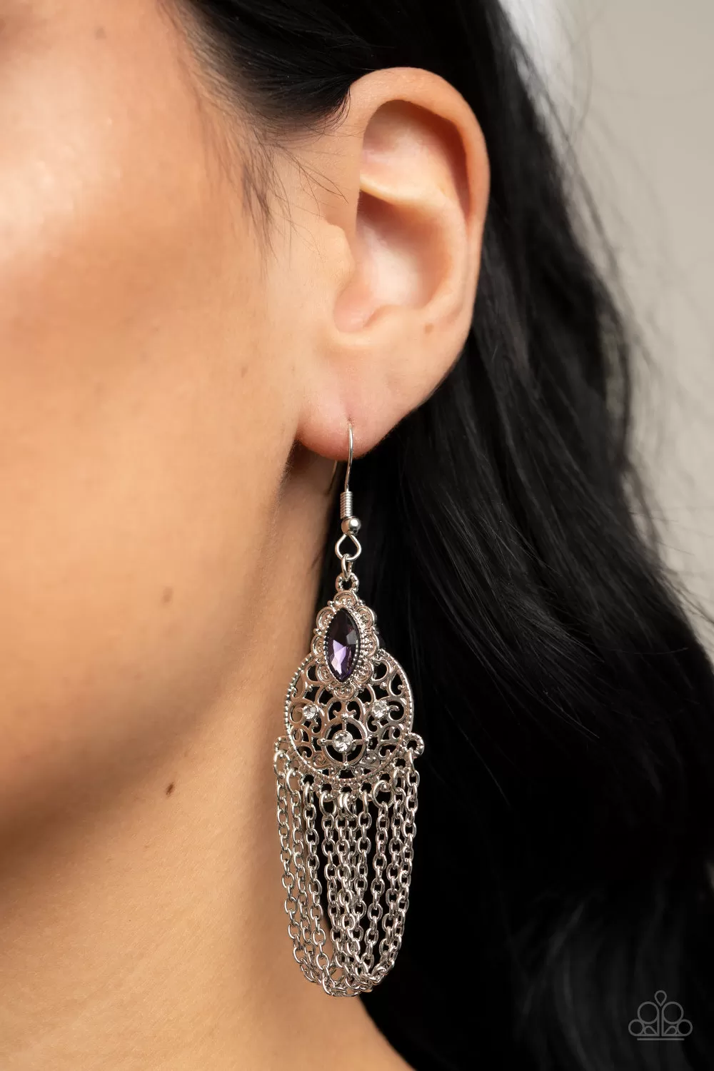 Paparazzi Pressed for CHIME Purple Earrings