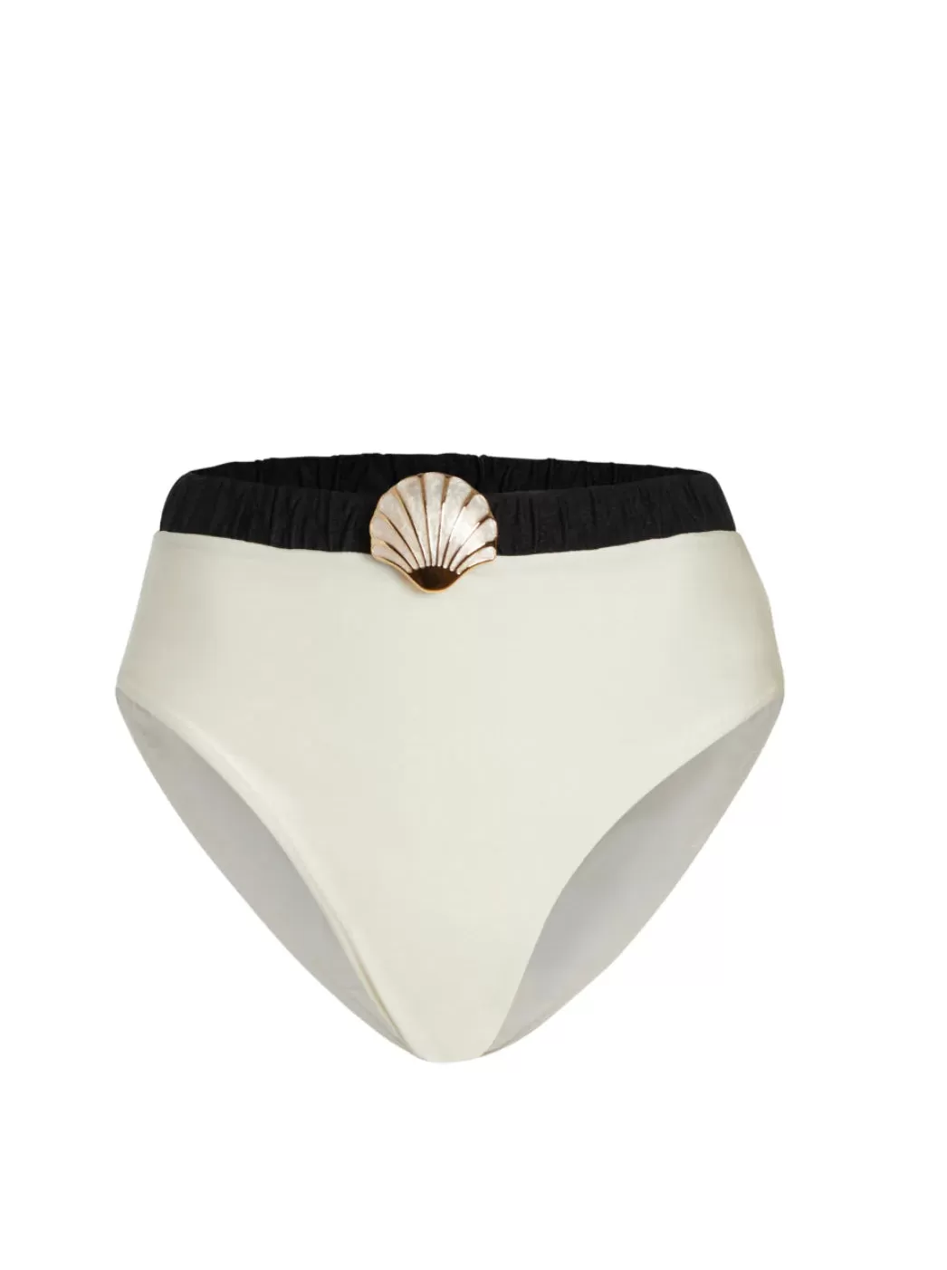 Patbo - Seashell High Cut Bikini Bottom - Black/white