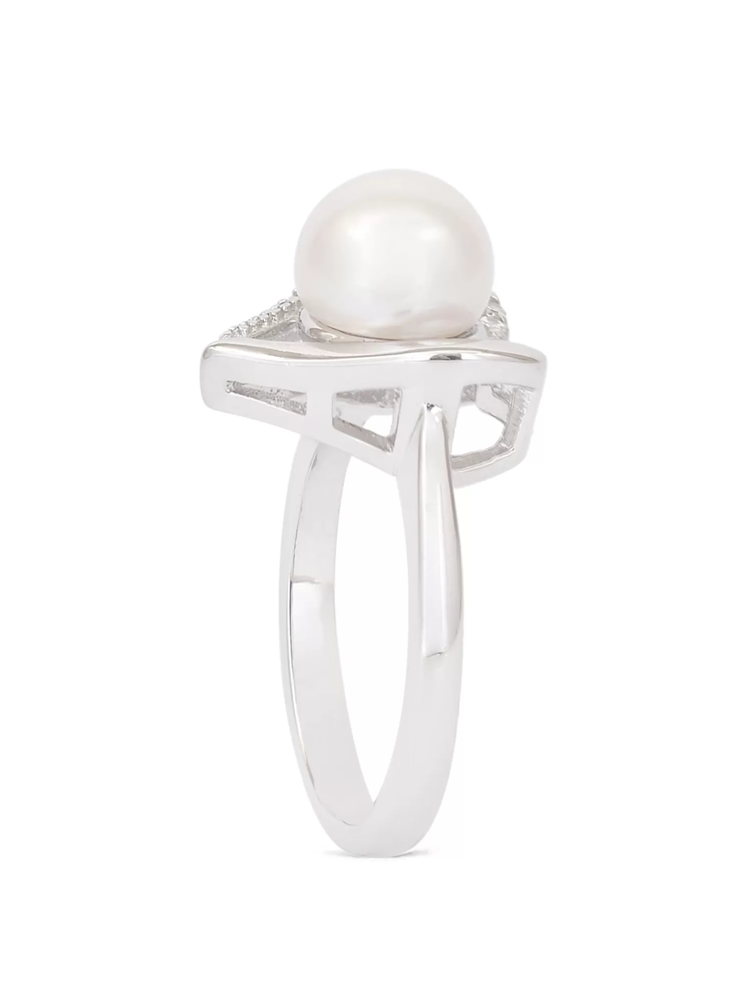 Pearl 925 Silver Heart Ring