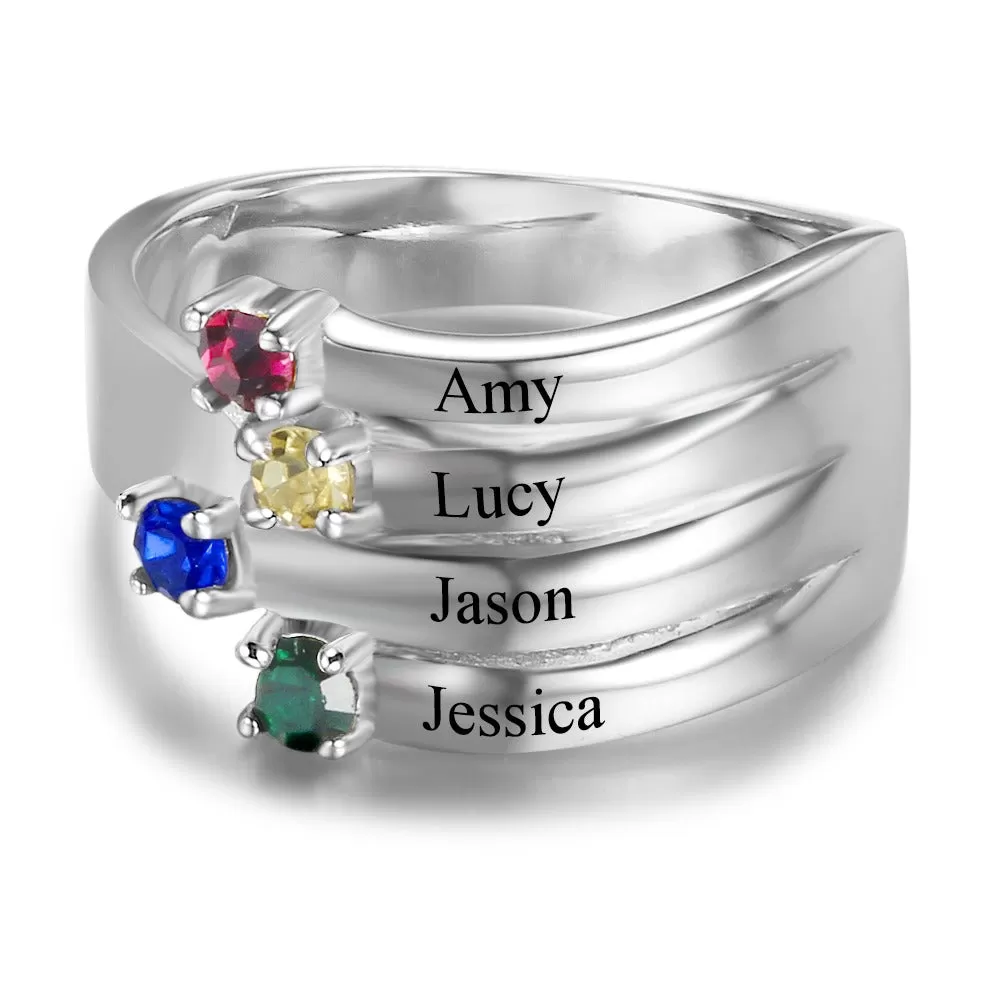 Personalized Birthstone Anniversary Ring