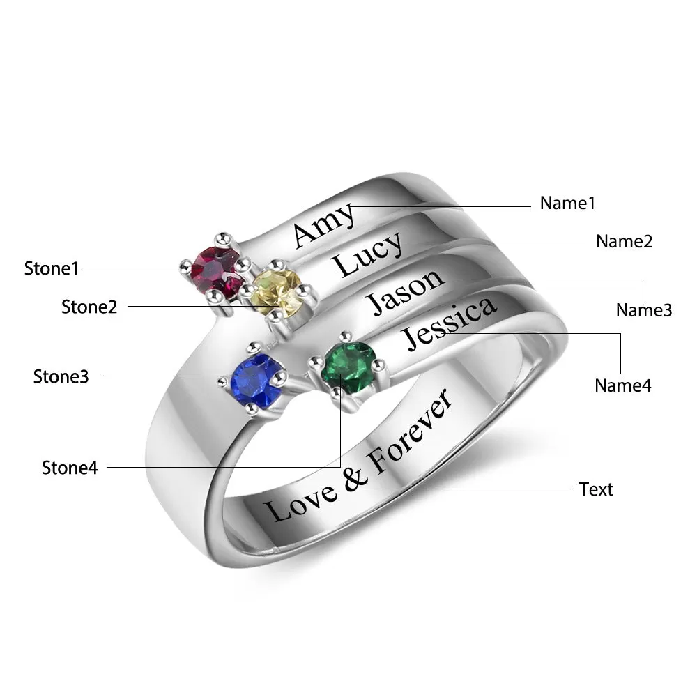 Personalized Birthstone Anniversary Ring