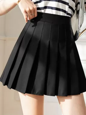 Pleated Mini Skirt With Shorts Underneath