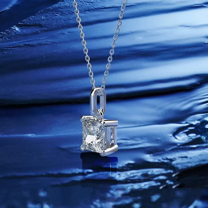 Princess Cut Pendant Necklace