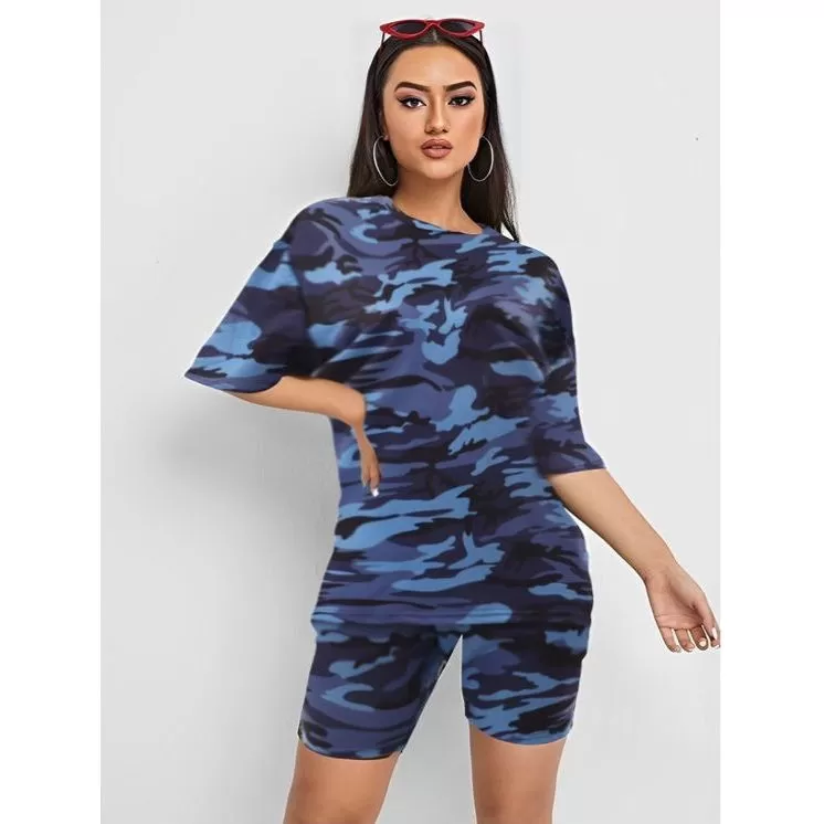 Print Camouflage Two Piece Set