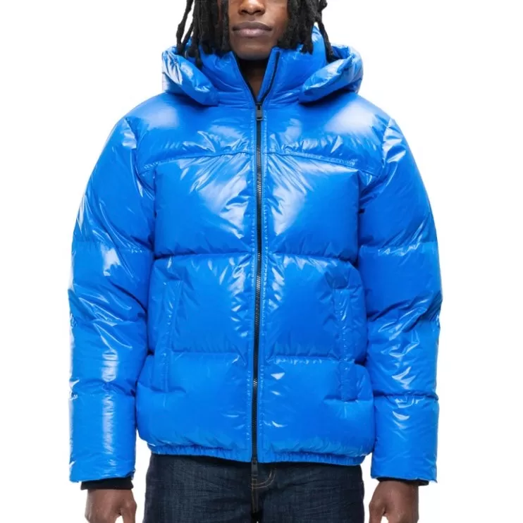 Purple Brand Blue Nylon Puffer Jacket