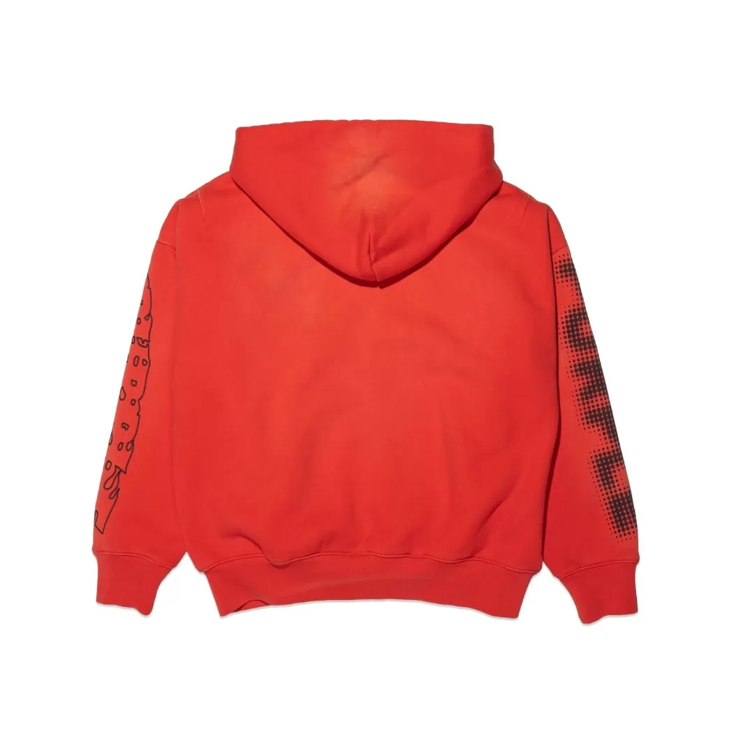 Purple Brand Fleece Flame Red Hoodie