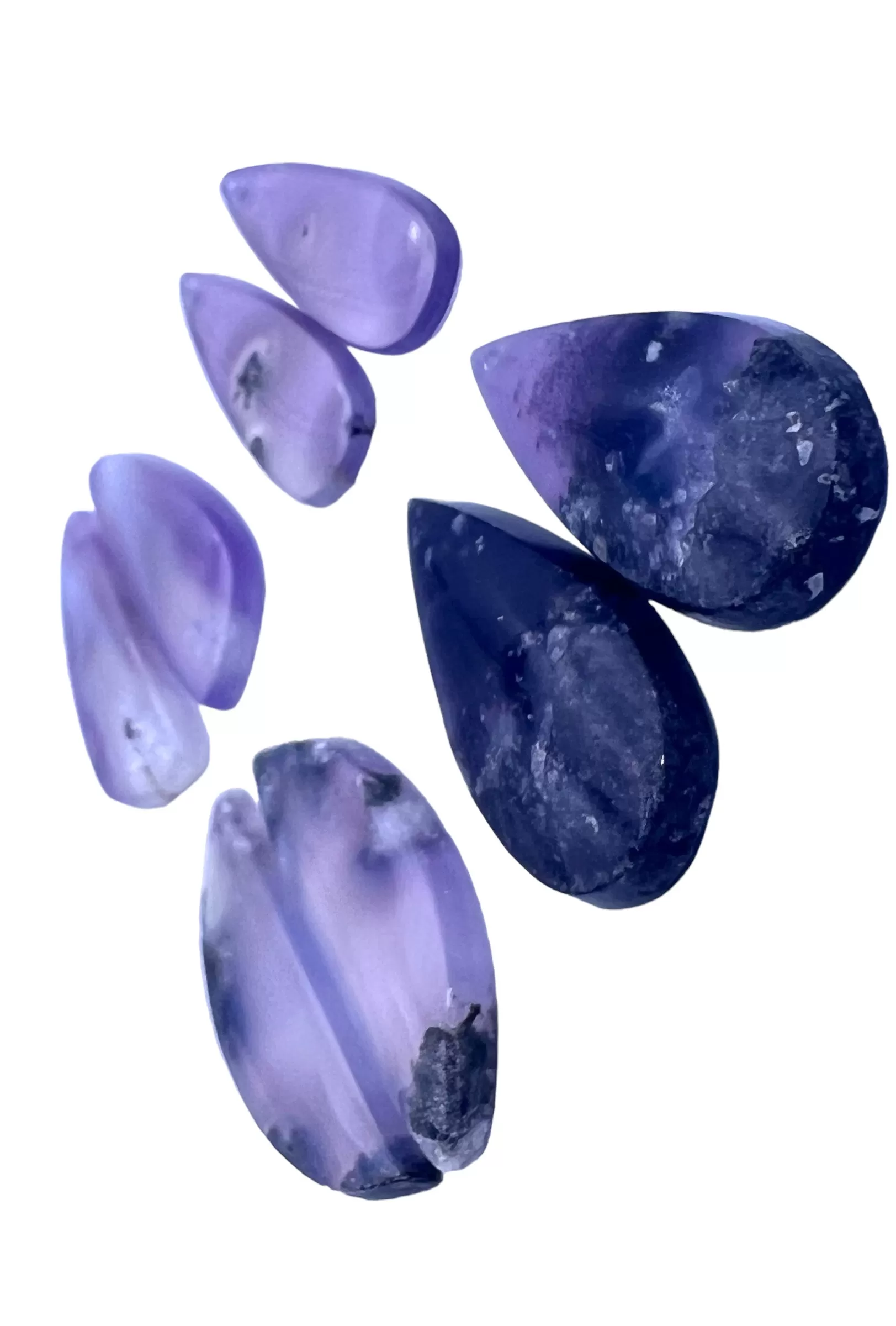 Purple Moss Agate Matching Earring Bead Pairs Various Shapes (choose 1 pair)