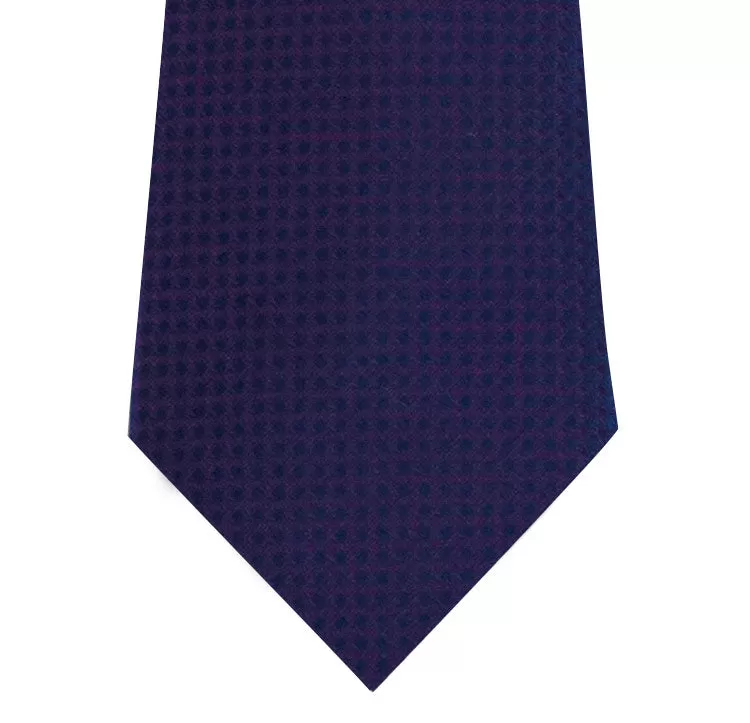 Purple Two Tone Block Waffle Weave Silk Tie