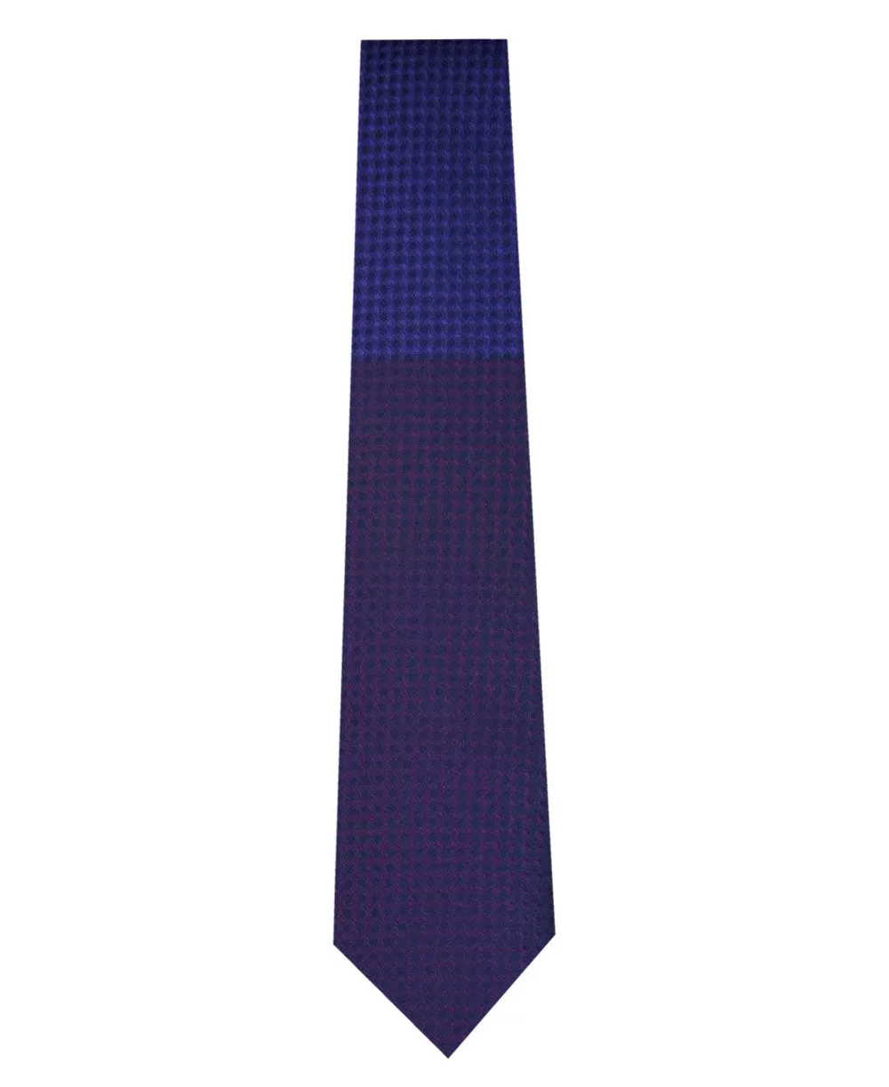 Purple Two Tone Block Waffle Weave Silk Tie