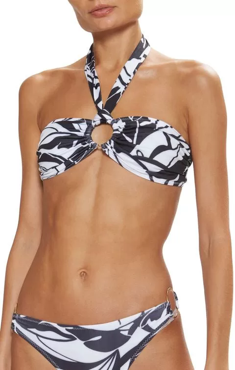 Ramy Brook - Isla Bikini Bottom - Black/White Palm Print