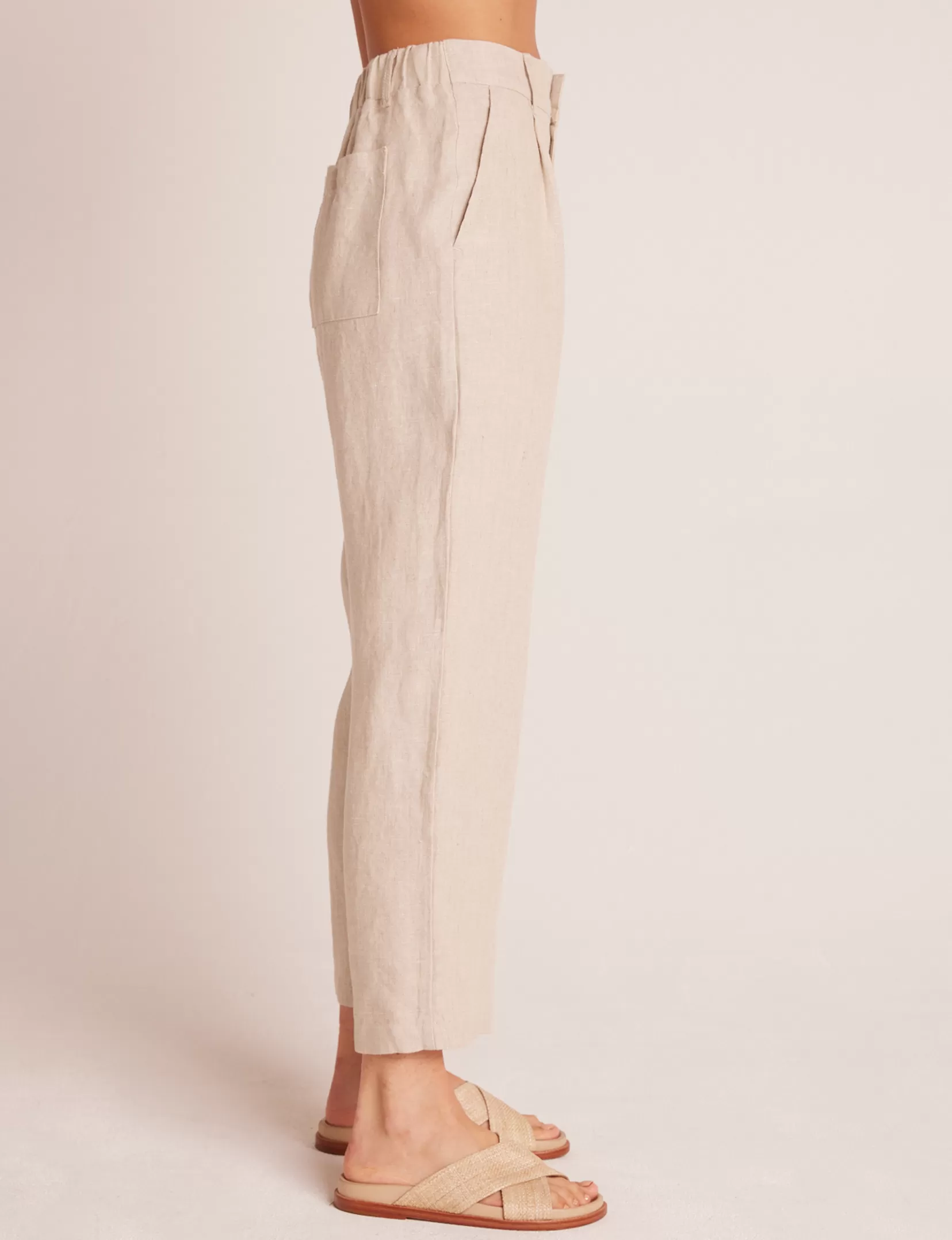 Relaxed Pleat Front Linen Trouser, Sand