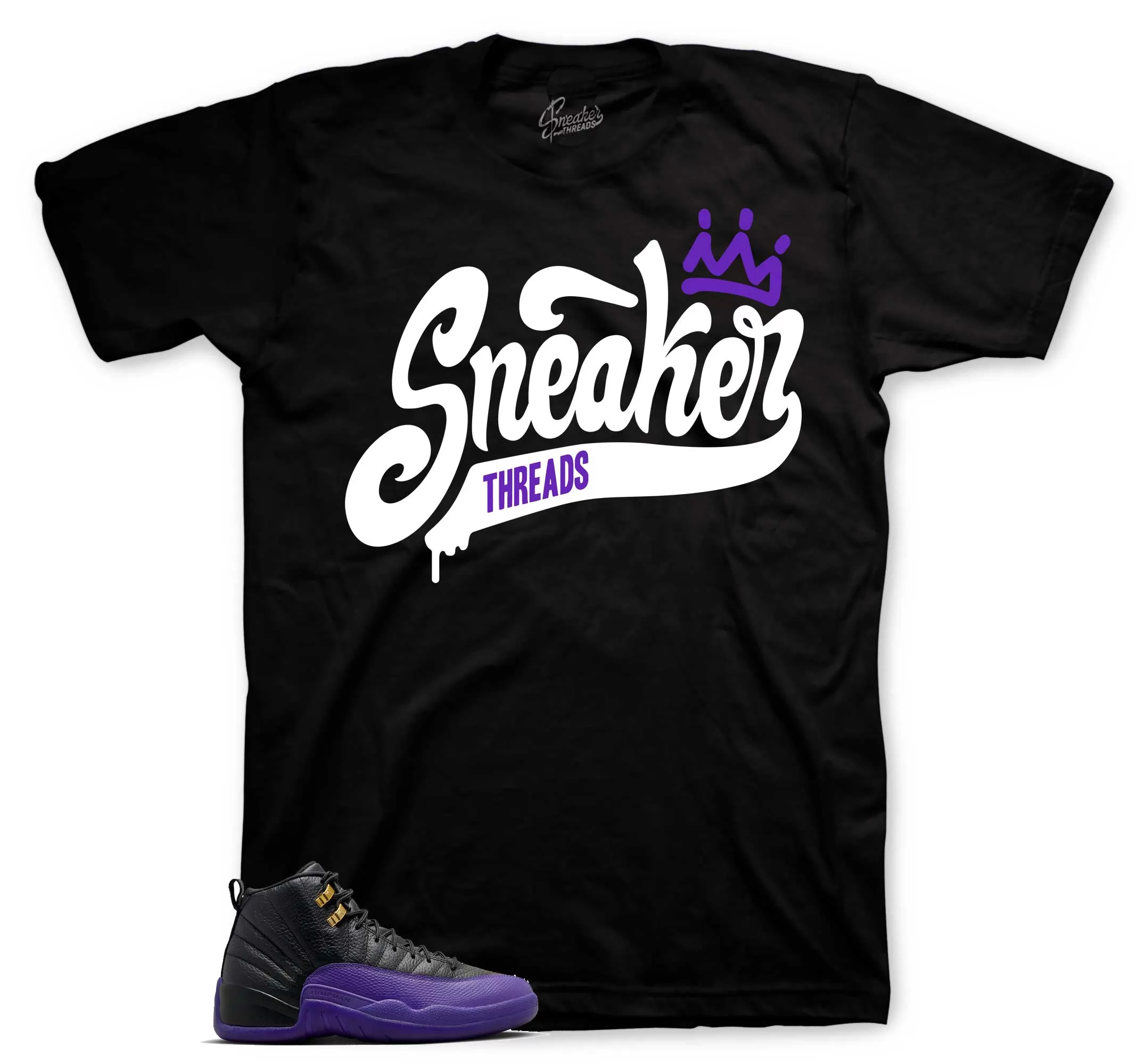 Retro 12 Field Purple Shirt - ST Crown - Black