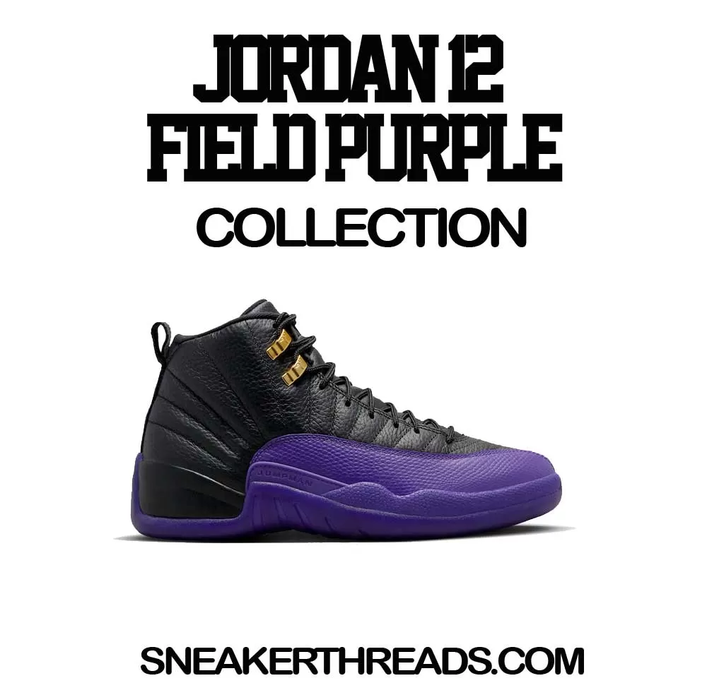 Retro 12 Field Purple Shirt - ST Crown - Black