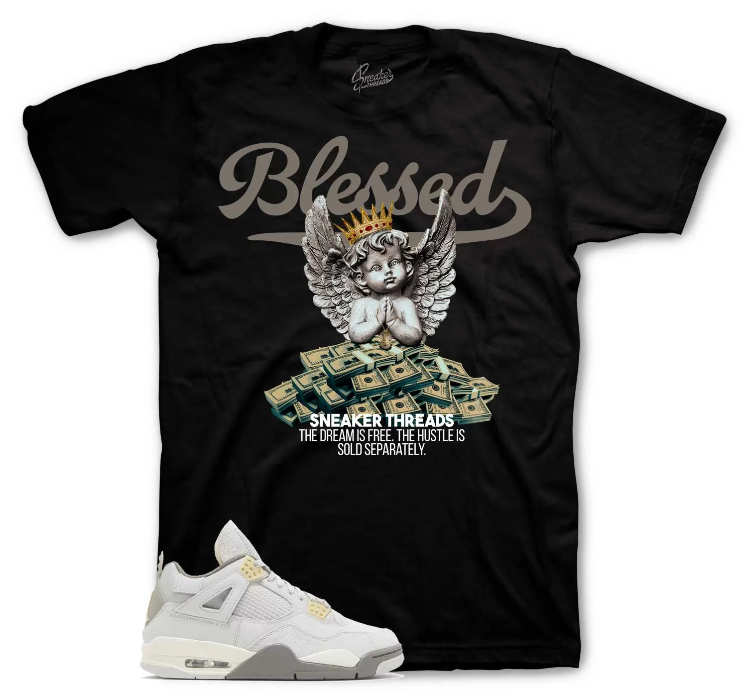 Retro 4 Craft Photon Dust Shirt - Blessed Angel - Black