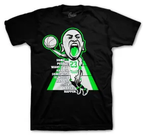 Retro 6 Electric Green Shirt - Make It Happen - Black