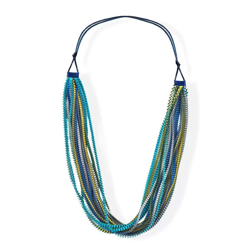 Satin Pleated Necklace Neos Blue Green neos-n-400