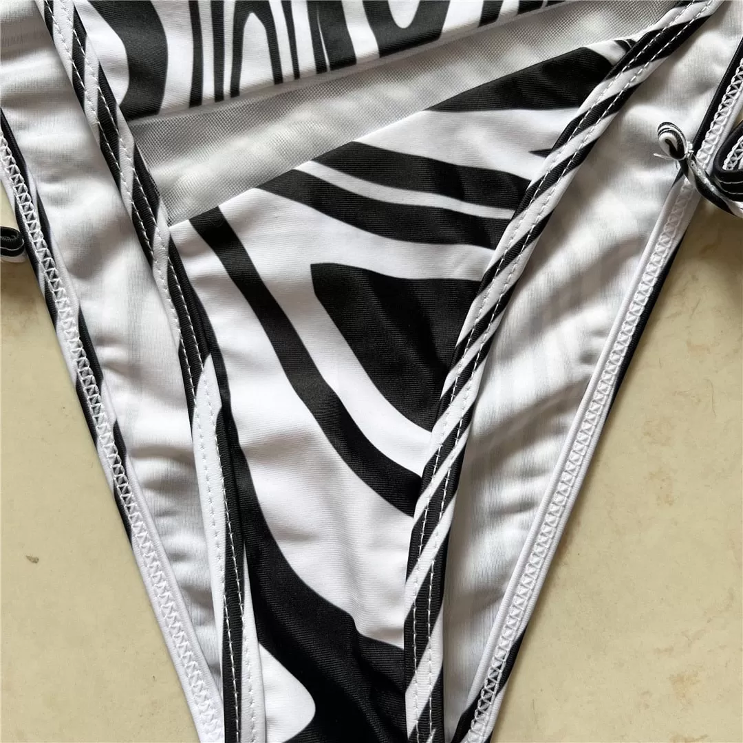 Sexy durchsichtiger Paradise One-Shoulder-Bikini