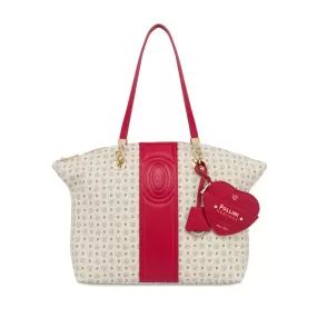 Shopping Bag POLLINI Linea Heritage 70th Anniversary Avorio e Rosso