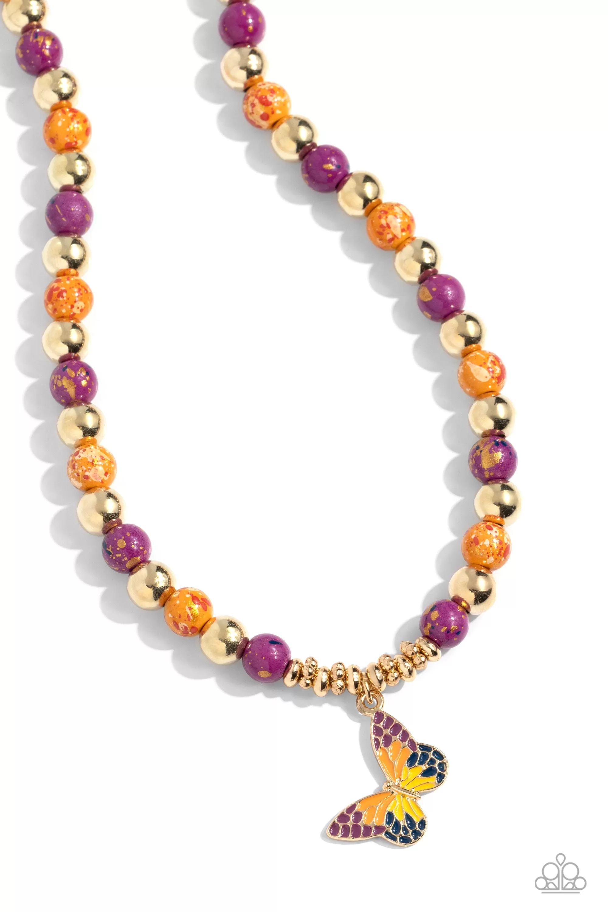 Speckled Story Orange-Necklace