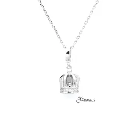 Sterling Silver 3D Crown Women's Necklace