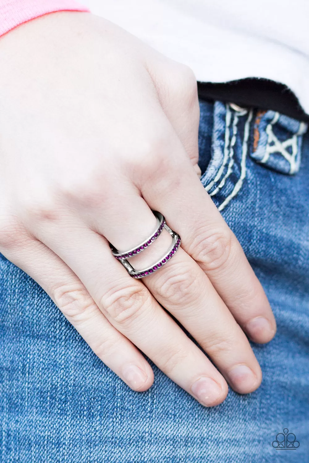 Surrender The Sparkle - Purple Paparazzi Ring