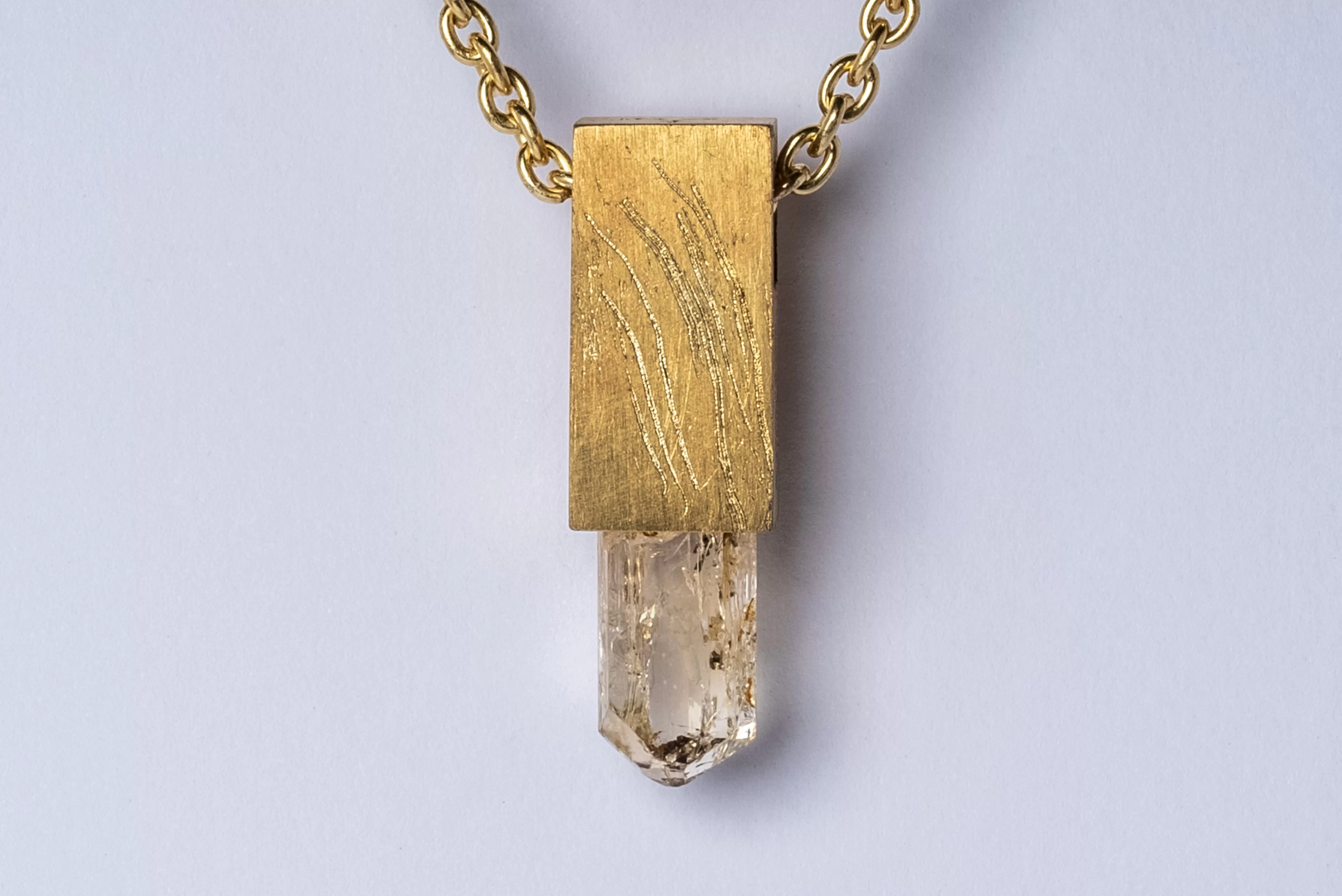 Talisman Cuboid Necklace (Zambian Topaz, AG AGA TOZ)