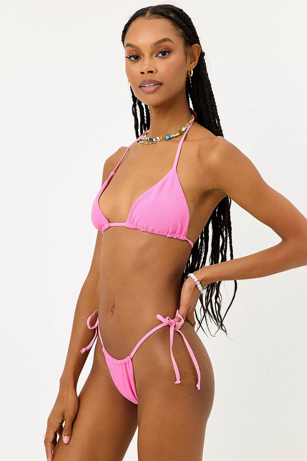 Tia Ribbed Triangle Bikini Top - Cherub