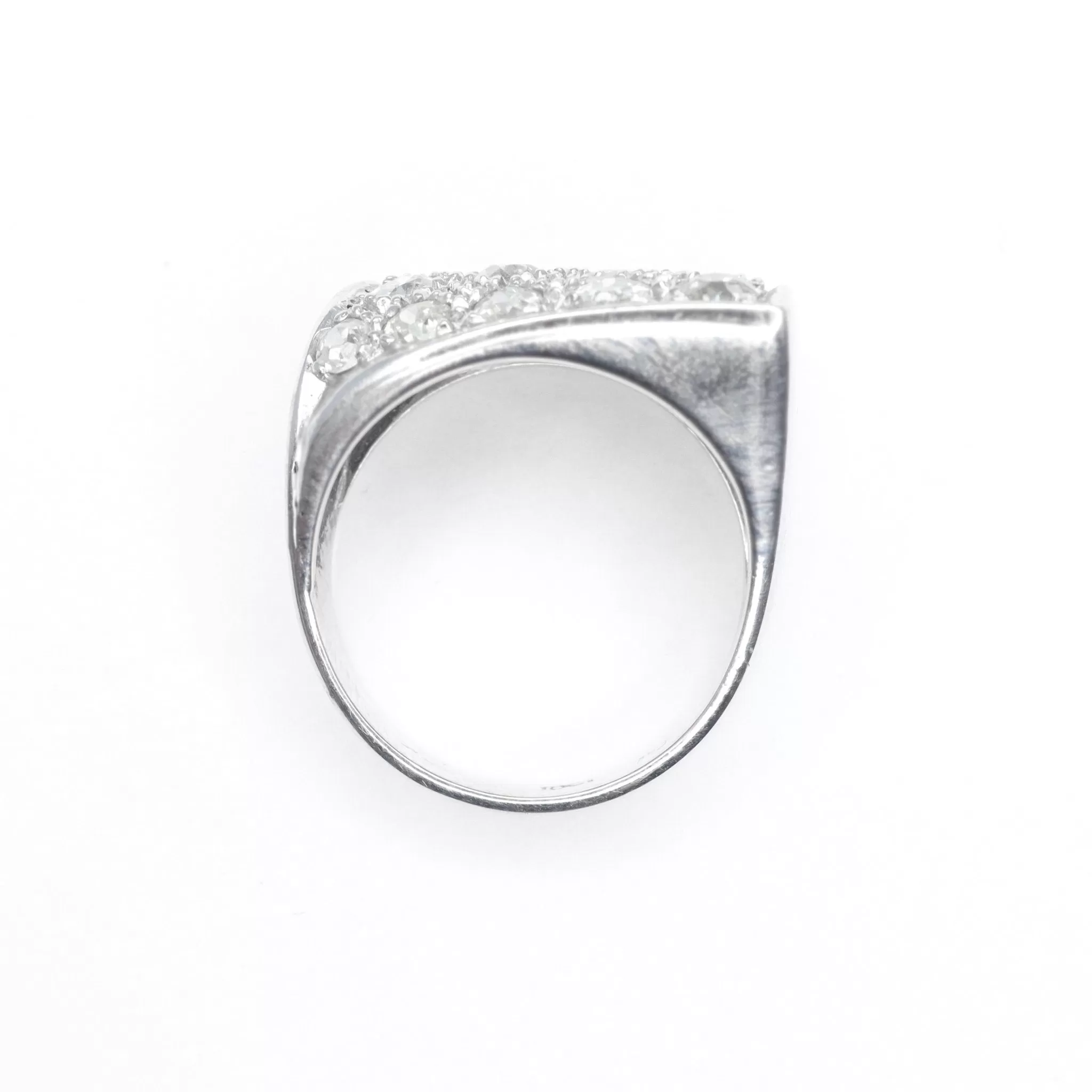 Vintage Abstract Diamond Panel Ring.