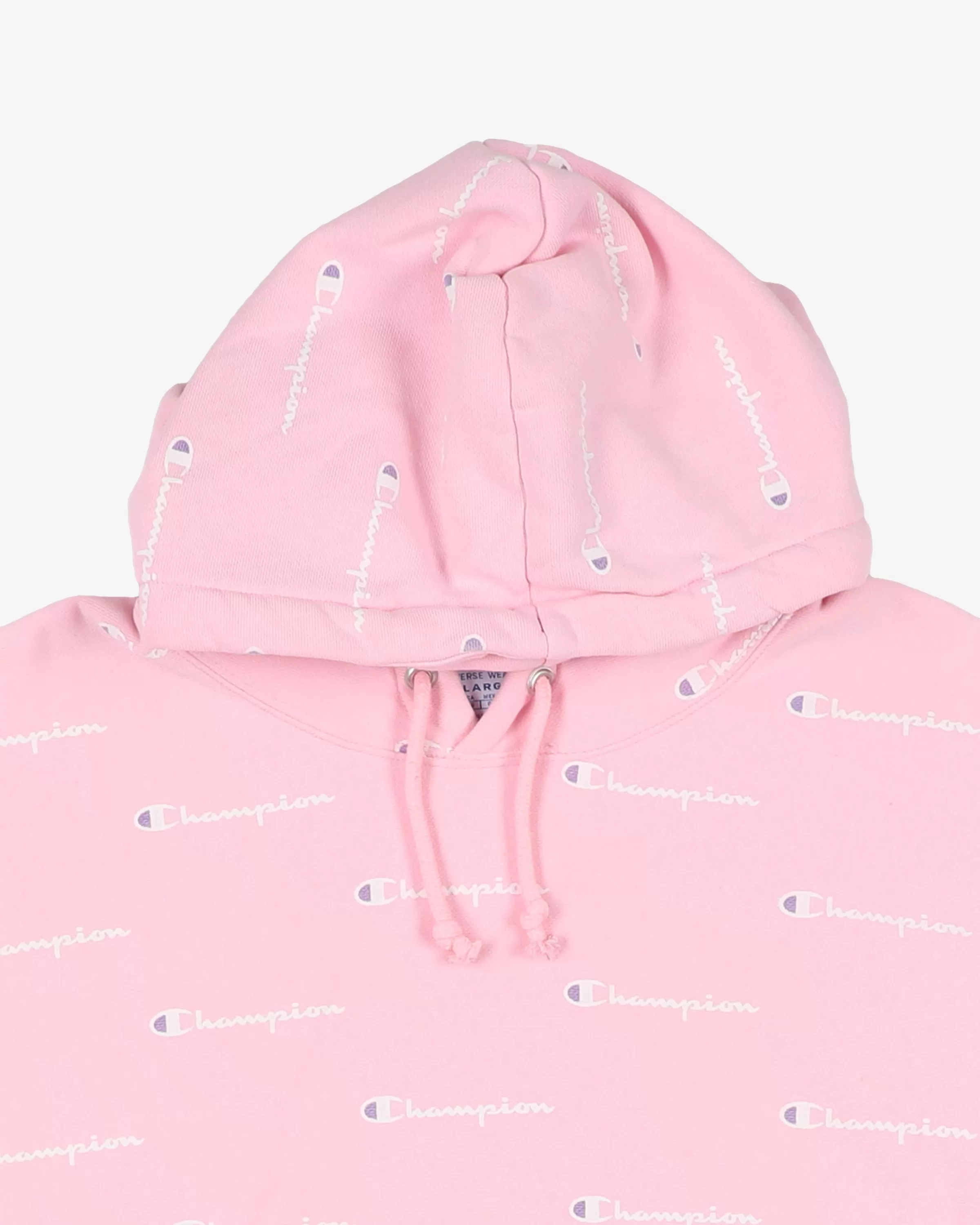 Vintage Champion all over script print hoodie - M