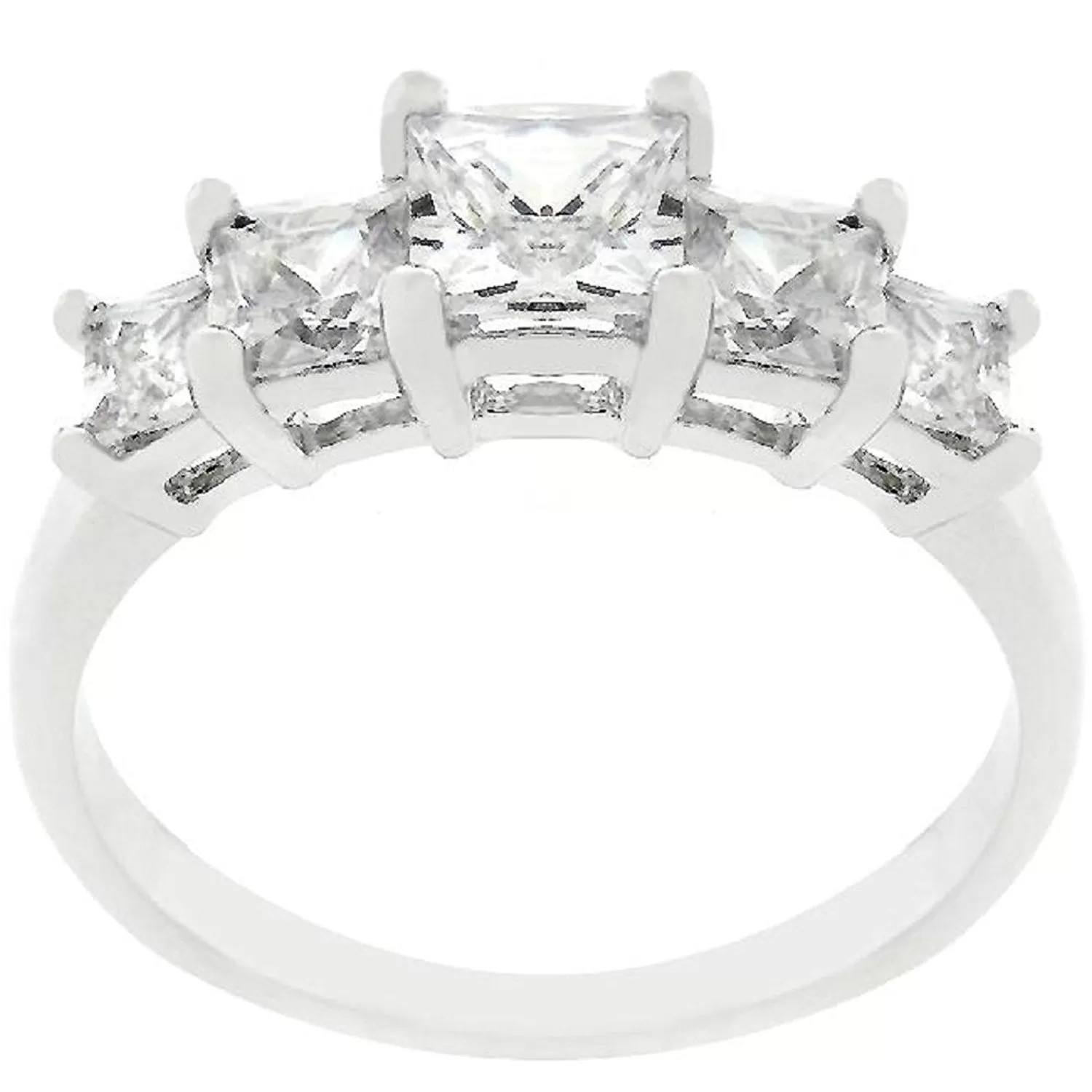 WildKlass 5-Stone Anniversary Ring in Rhodium Plated