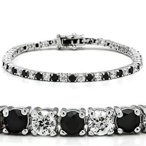 WildKlass Brass Western Bracelet Rhodium Women AAA Grade CZ Black Diamond