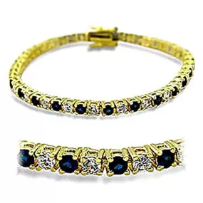 WildKlass Stainless Steel Western Bracelet Gold Women Synthetic Sapphire