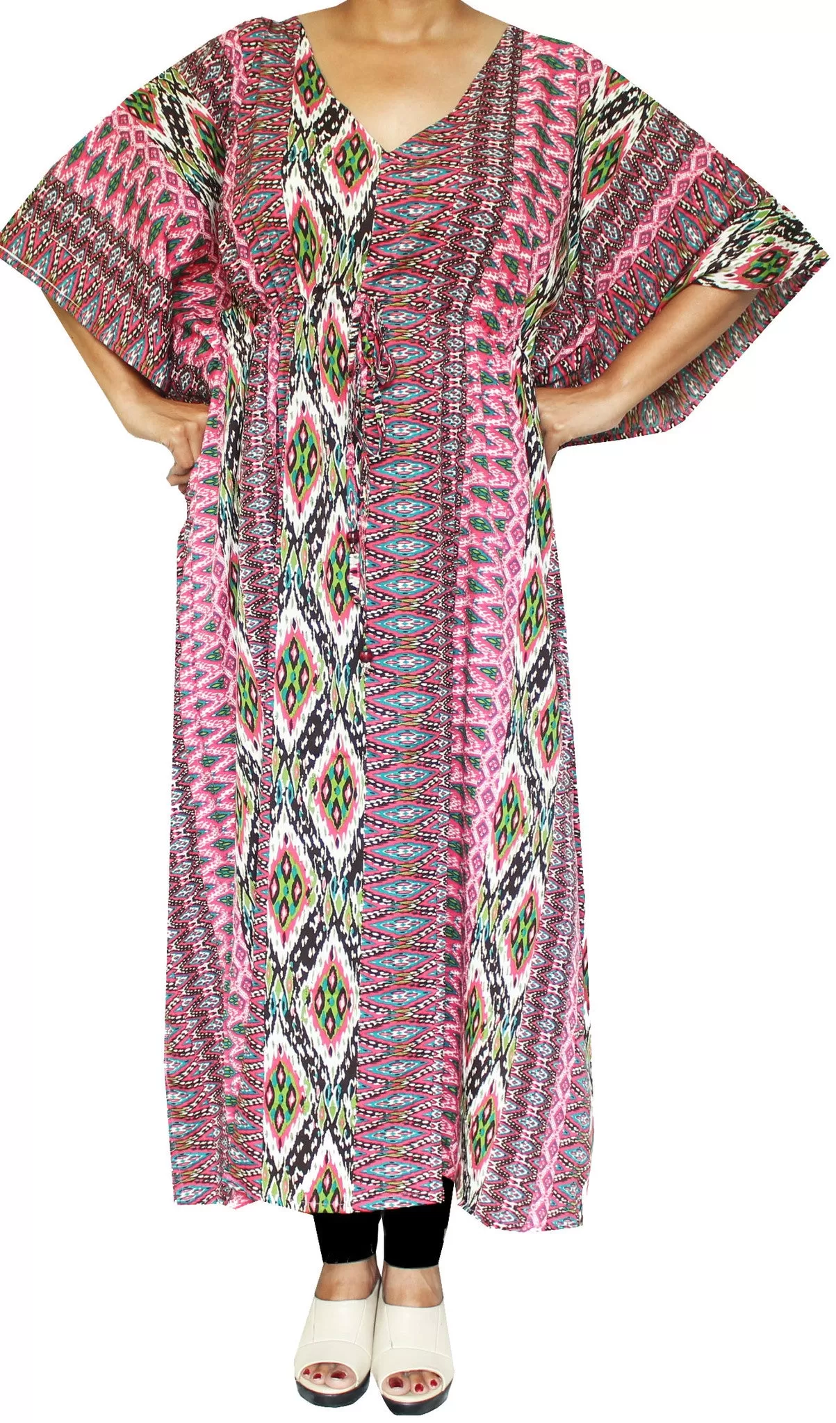 Womens Maxi Loungewear Caftan Tunic Printed Beach Dress