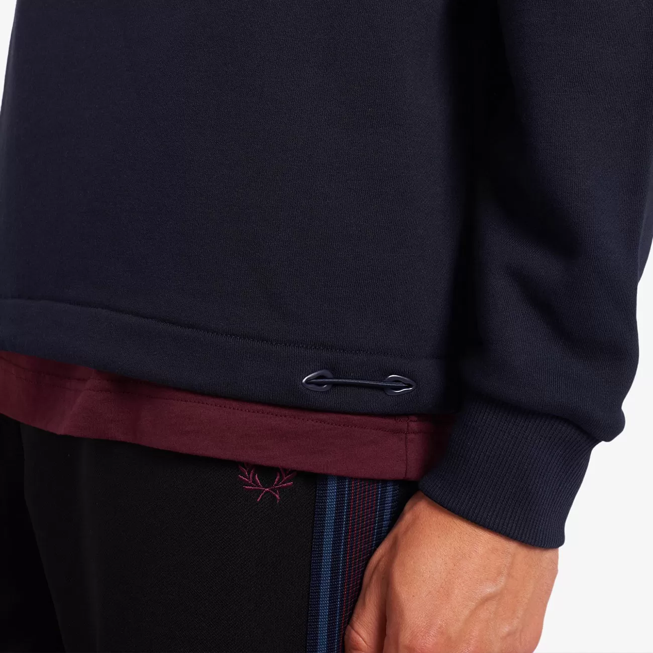 WOVEN PANEL SWEATSHIRT NAVY